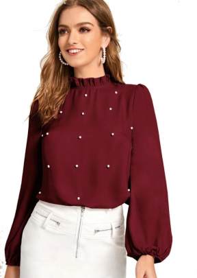 Imported fabric maroon  top