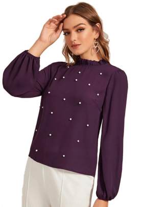 Imported fabric purple top