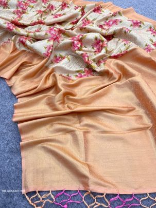 Digital Printed Soft Silk Saree With Designer Blouse Piece