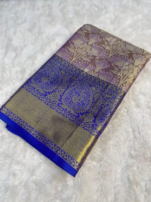 Naylon Gold Zari Rich Weaving Pallu Pure Kanjivaram Silk saree