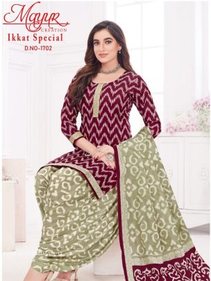 New Mayur Ikkat Special Vol 17 Cotton Dress Material Set