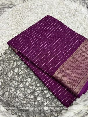 Purple super dola silk saree with jacquard border