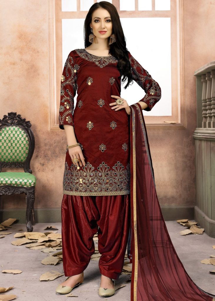 A-line Cotton Ladies Fancy Salwar Suits, Stitched, Red at Rs 1000 in Kolkata