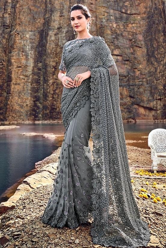 Net saree for wedding 