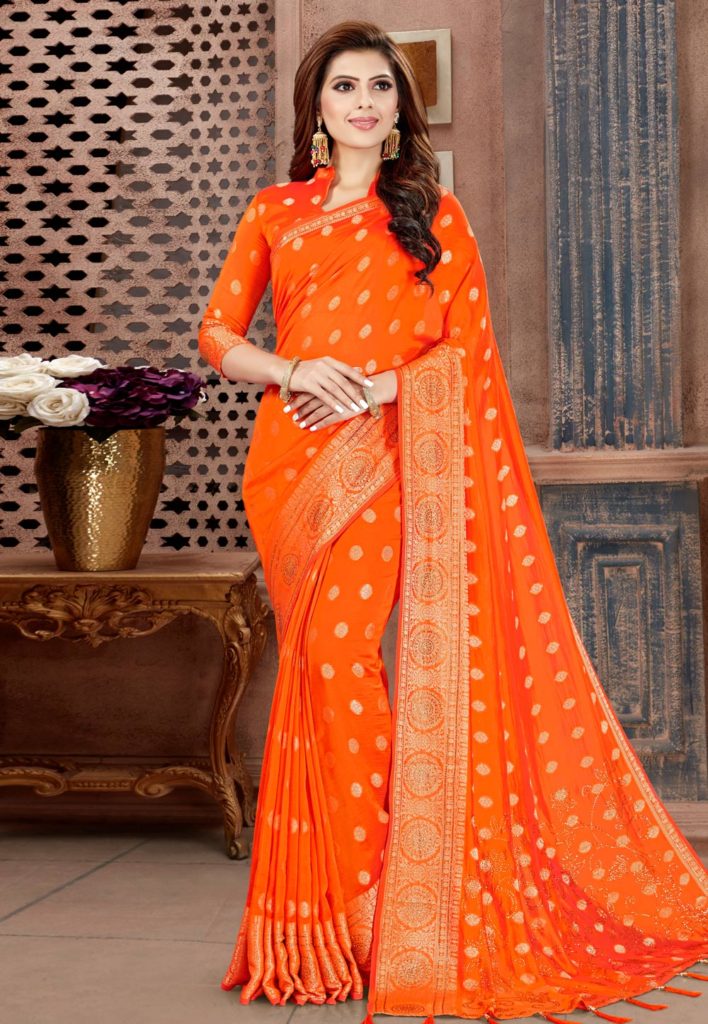 Orange silk sarees