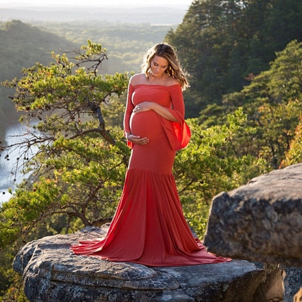 flared dresses for maternity photoshoot