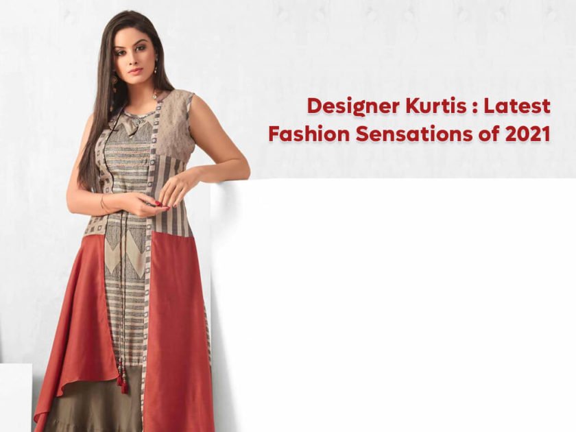 Get Online Latest Designer Women Net Front Slit Kurti – Lady India