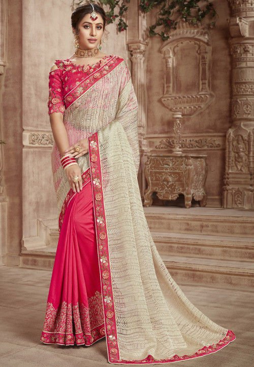 Half-Half Style brasso sarees