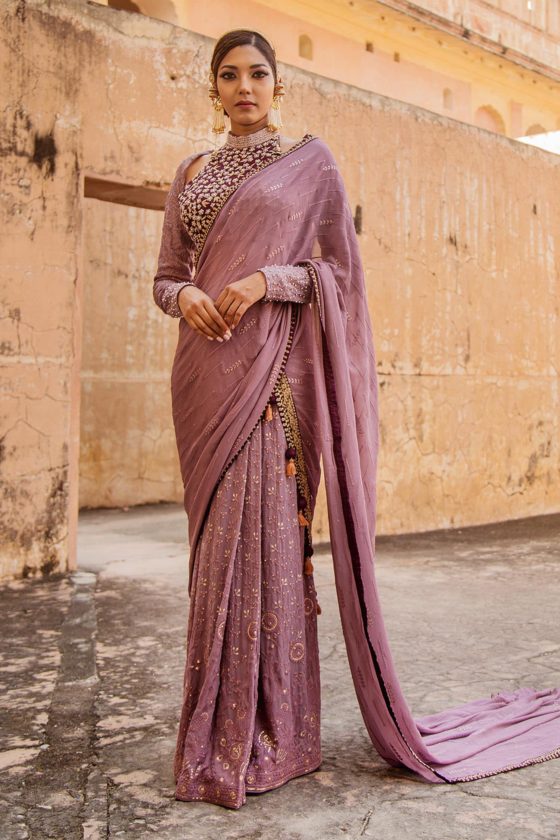 trending Designer Saree with a Full Sleeve Blouse