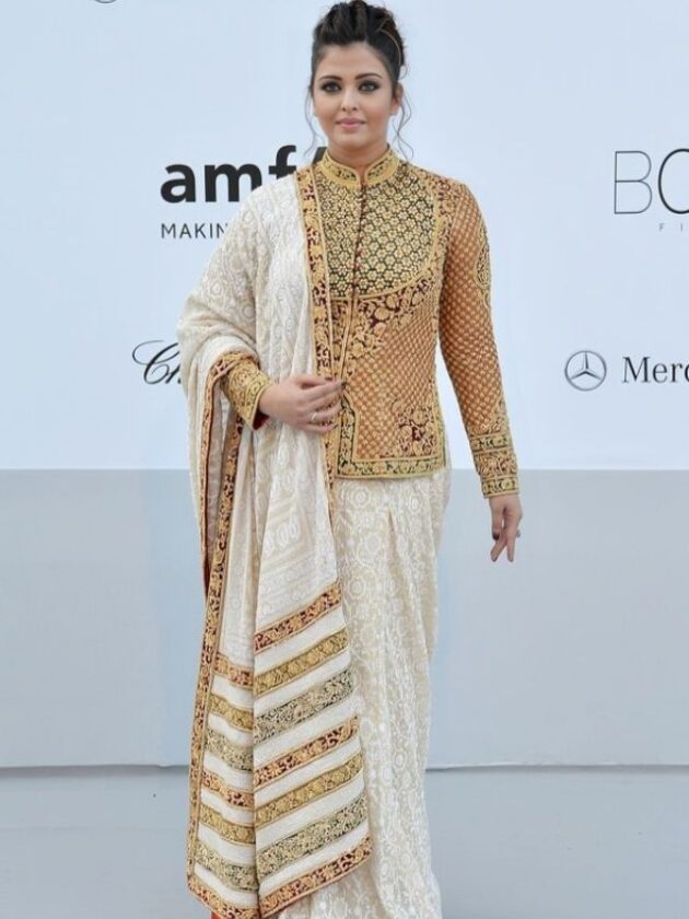 Aishwarya Rai Bachchan in Front Pallu Draping Style