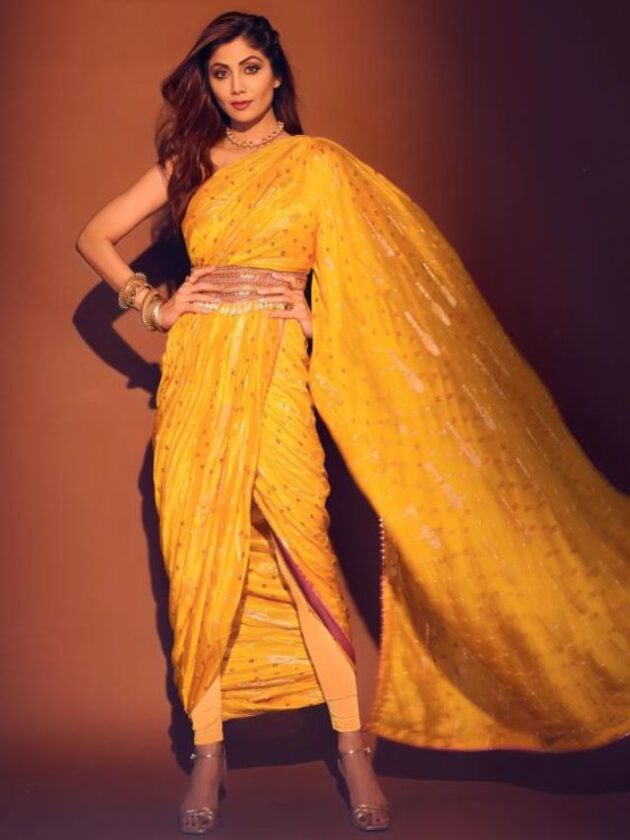 Shilpa Shetty’s Pant Style Saree Draping