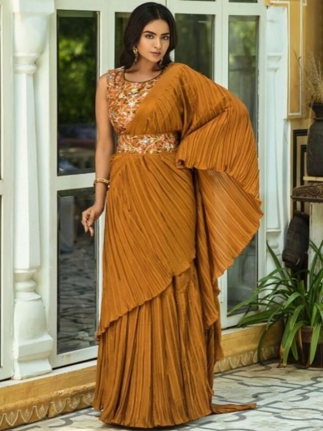 The Half Saree with Belt Draping Styles