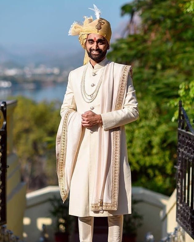 Traditional Sherwani Suit with Turban