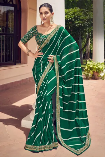 Glam Up Your Ethnic Look with the Alluring and Enticing Lehariya Sarees