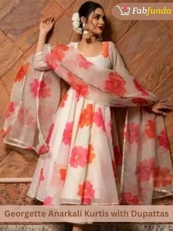 georgette-anarkali-kurti-with-dupattas