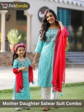 Mother Daughter Block Printed Salwar Suit