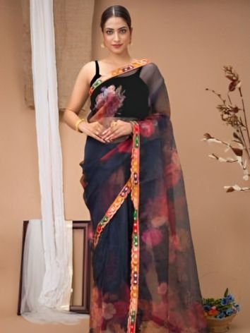 Black Organza Sarees for wedding season