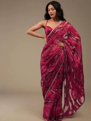 Crepe Organza Sarees for wedding season