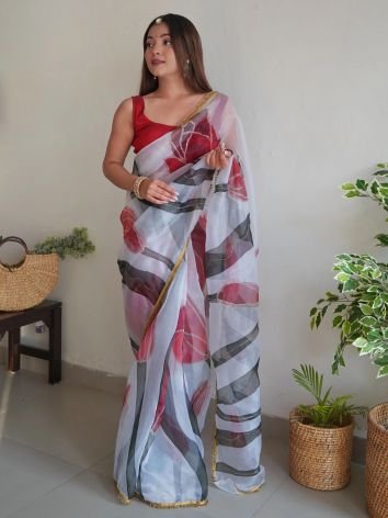 Digital Printed Organza Sarees for wedding season