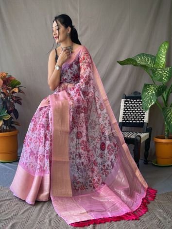 Kalamkari Organza Sarees for wedding season