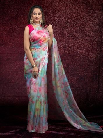 Satin Organza Saree for wedding season