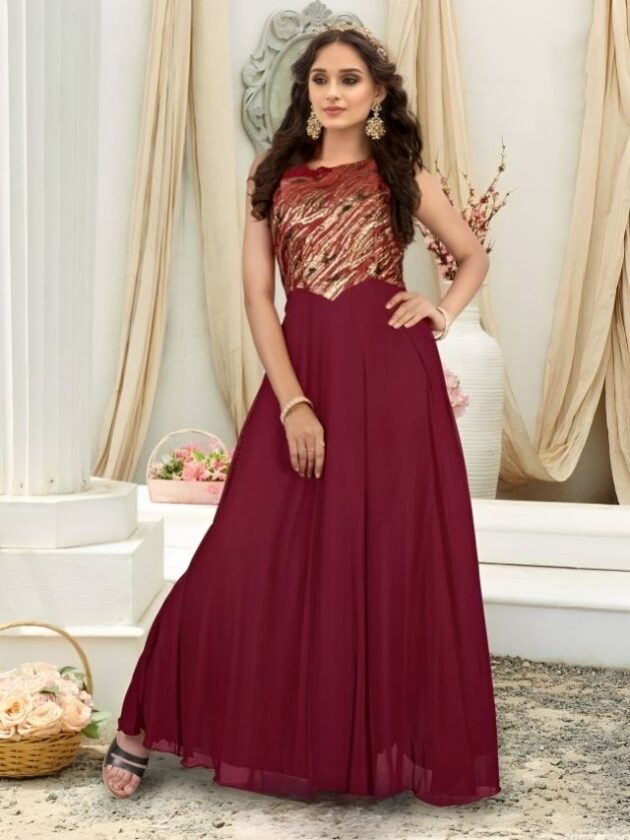 Gorgeous New Designer Party Wear Look Gown With Heavy Embroidery Sequence  Work – Prititrendz