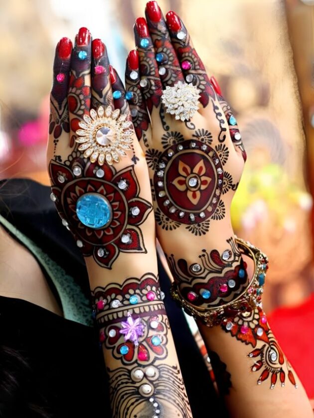 Coloured mehendi design For wedding