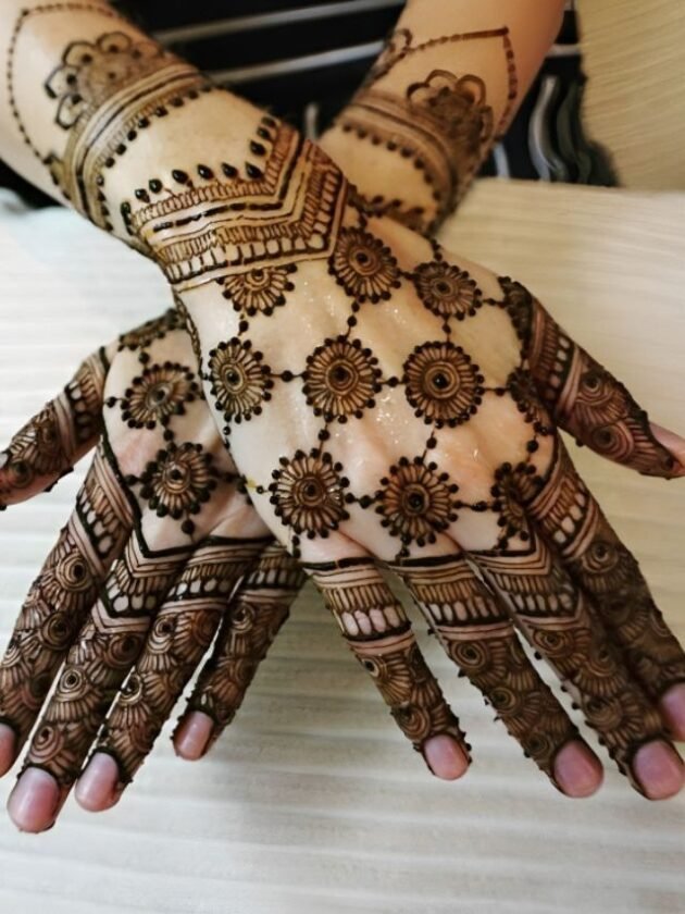 Floral Jali Mehendi designs For wedding