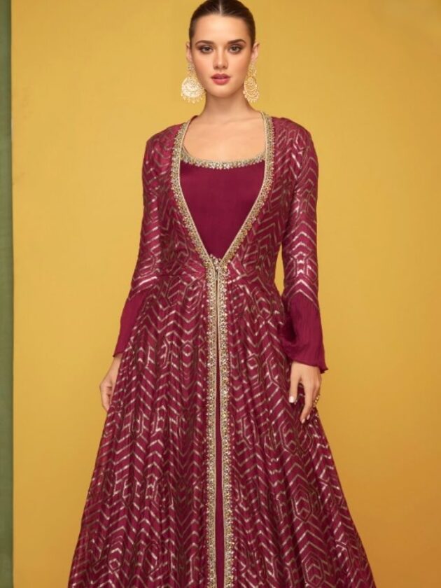 Party Wear Gown Women Designer Salwar Kameez Indian Pakistani Dress JACKET  DUPTA | eBay