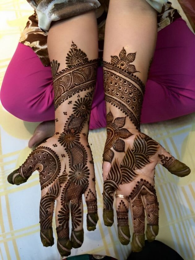 Leafy Mehendi designs For wedding