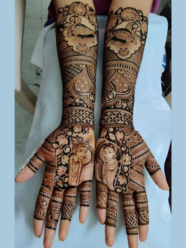 Radha Krishna mehendi design For wedding