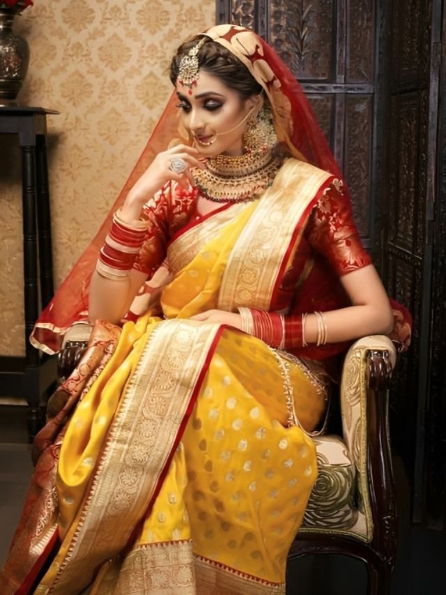 Banarasi Elegance in Breathable Semi Cotton Red Saree –For All Wedding Celebrations