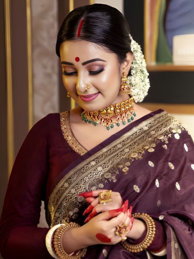 Banarasi Elegance in Breathable Semi Cotton Black Saree –For All Wedding Celebrations main image 1