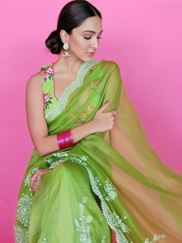 Kiara Advani in Green Colour Saree Kiara Advani in Green Colour Saree