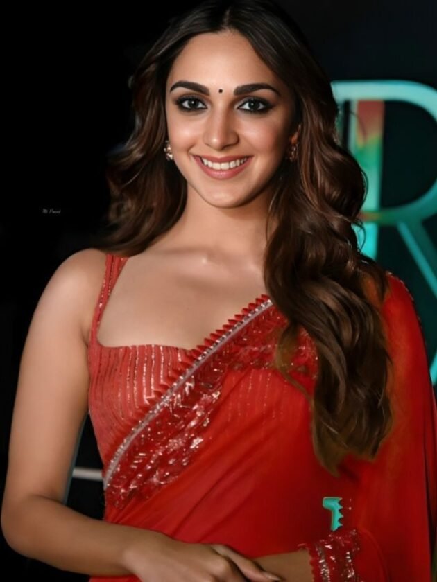 Kiara Advani in Red Colour Saree Kiara Advani in Red Colour Saree