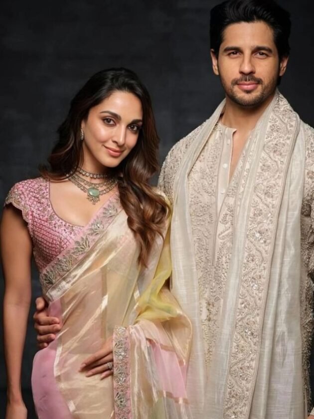 Kiara Advani in Tissue Silk Saree with Sidharth Malhotra Kiara Advani in Tissue Silk Saree with Sidharth Malhotra