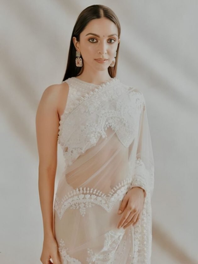 Kiara Advani in White saree Kiara Advani in White saree