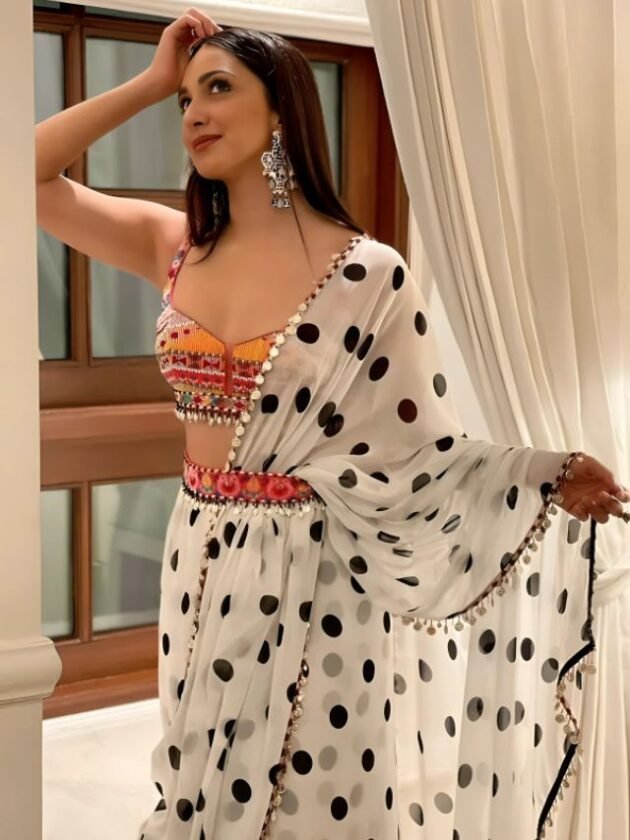 Kiara Advanis Polka Dot Saree Kiara Advani’s Polka Dot Saree
