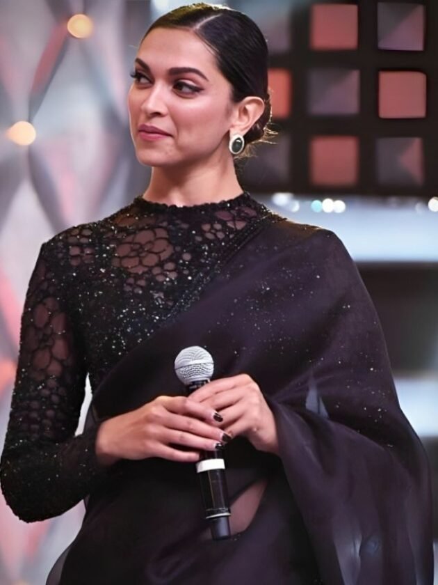 Deepika Padukone in Black Saree Design