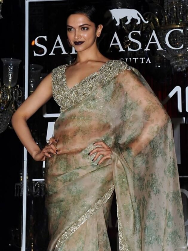 Deepika in Organza Saree