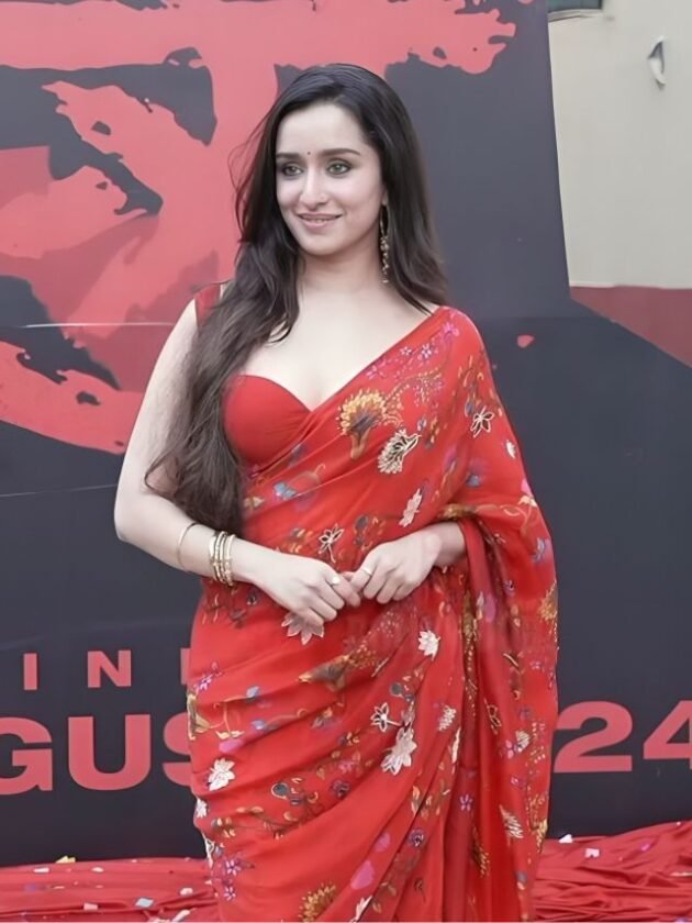 Red Saree Looks of Shraddha Kapoor in Promotion of Stree 2