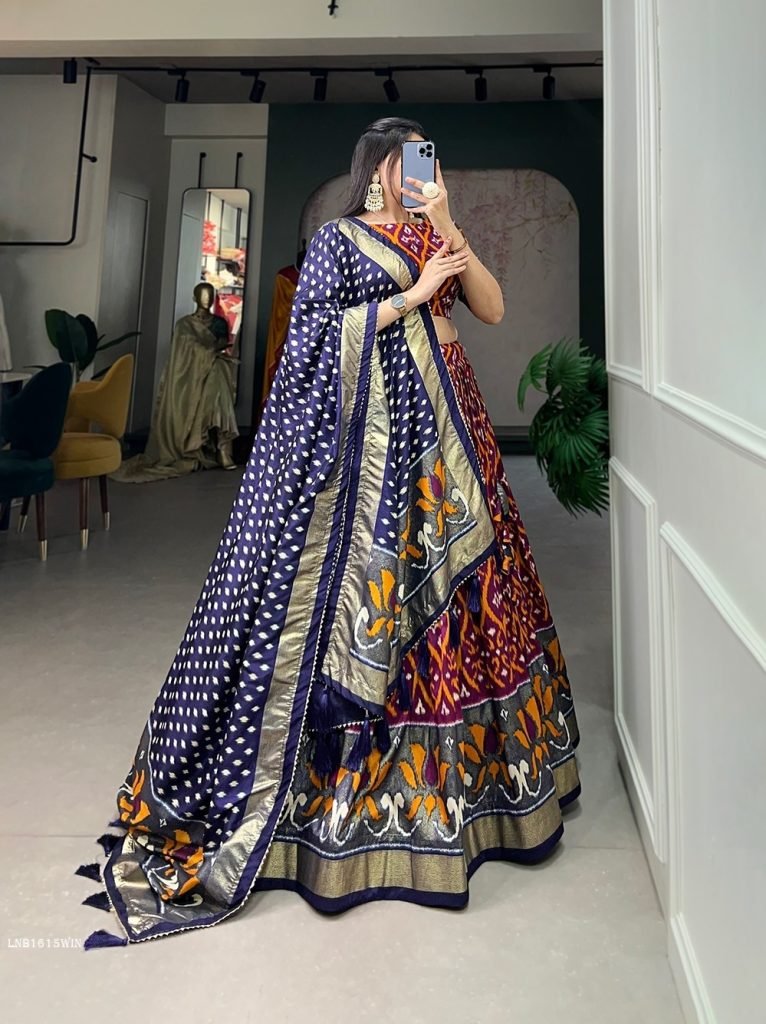 Designer Function Wear Heavy Lehenga Choli Collection Wine Tussar Silk Lehenga Choli