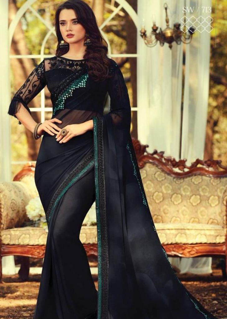 Bollywood style black colour designer saree - shoplance – ShopLance-sgquangbinhtourist.com.vn