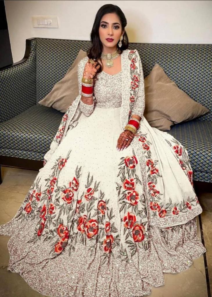 Off White Colour Stylishta 12 Heavy Designer Fancy Party Wear Latest Gown  Collection 12001 - The Ethnic World