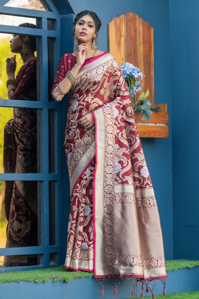 Buy Soft Banarasi Handloom Weaving Silk saree at Rs. 1299 online from Fab  Funda silk sarees : ad-3113-2