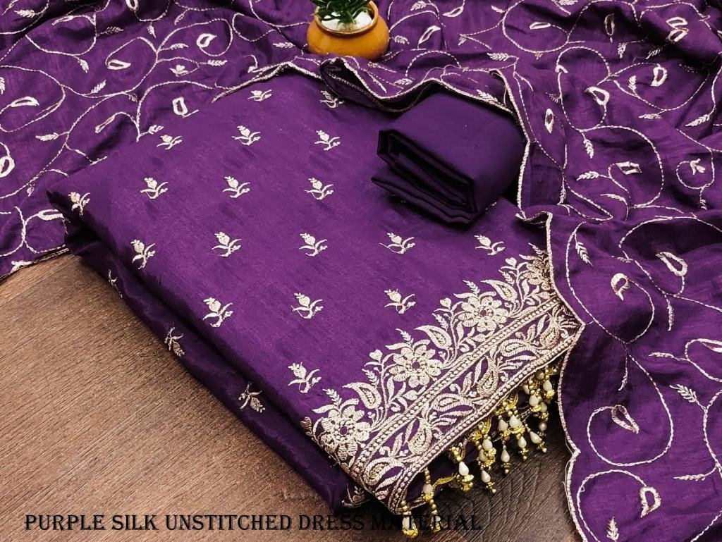 f Studio Parrot Purple Unstitched Salwar Suit Set