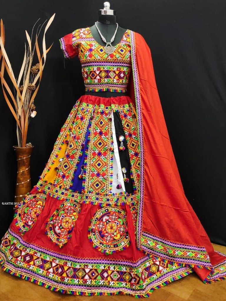 Gamthi Multi Kids Navratri Traditional Lehenga