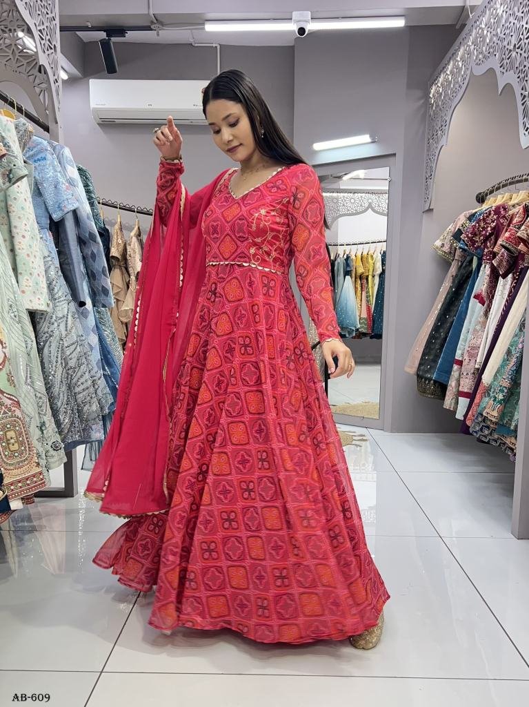 chinese dress ladies Rani Pink Bandhani Front-Slit Palazzo Set – Palkhi Fashion 36 main image 0