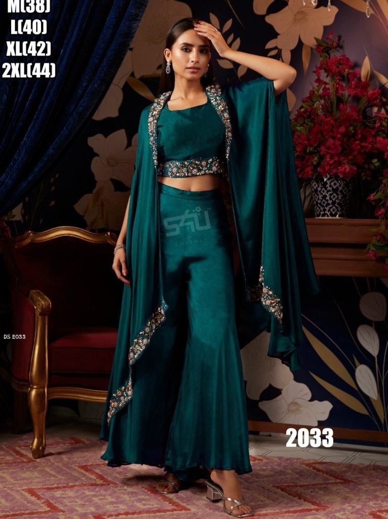 S4u Rama Green Party Wear Indo Western Dress