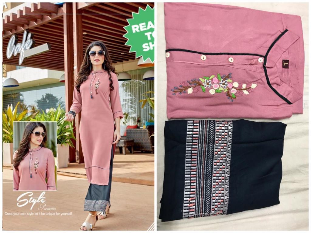 Sitka Pop Culture Rayon Kurtis With Plazzo wholesale online - SM CREATION